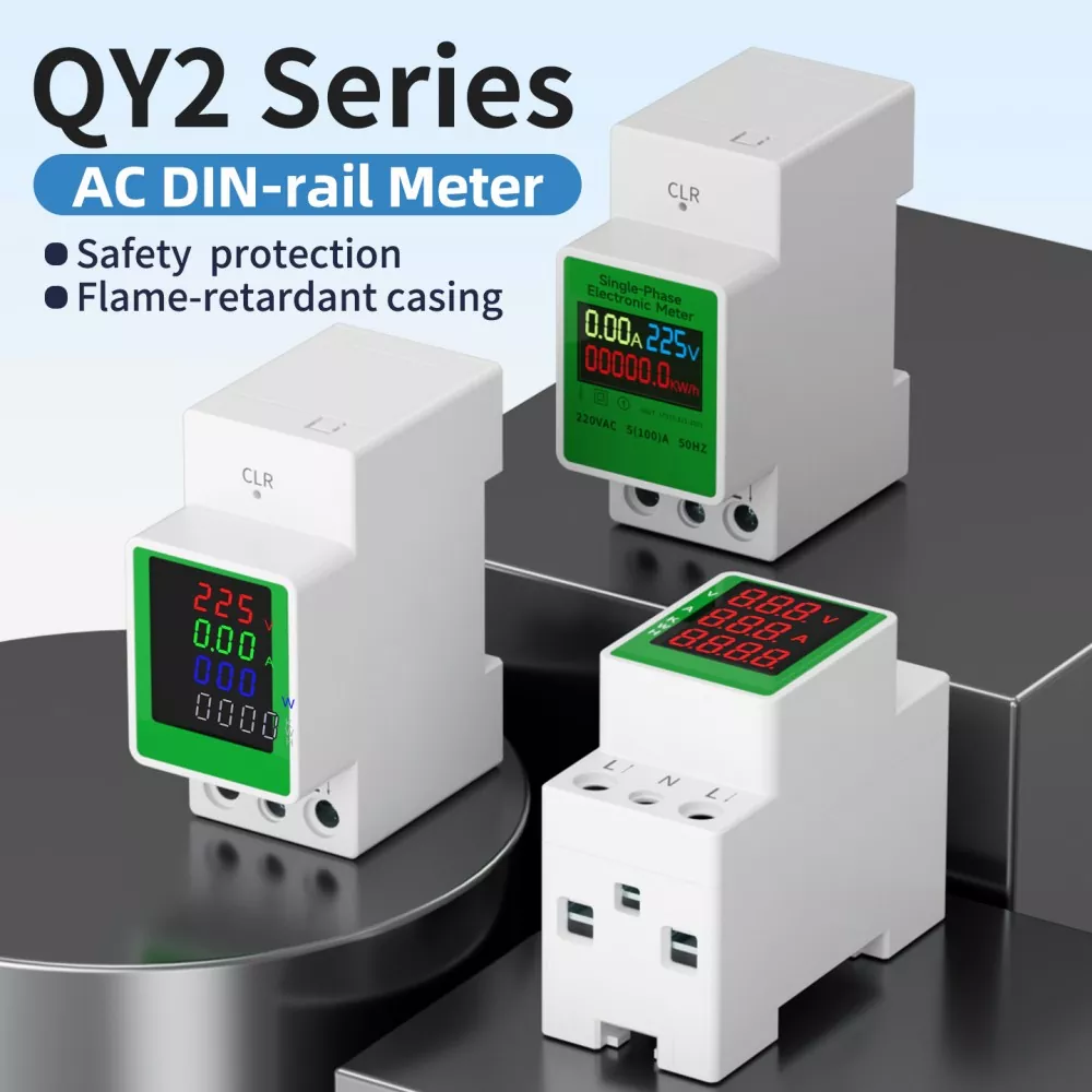 Medidor de trilho Din QY2 AC