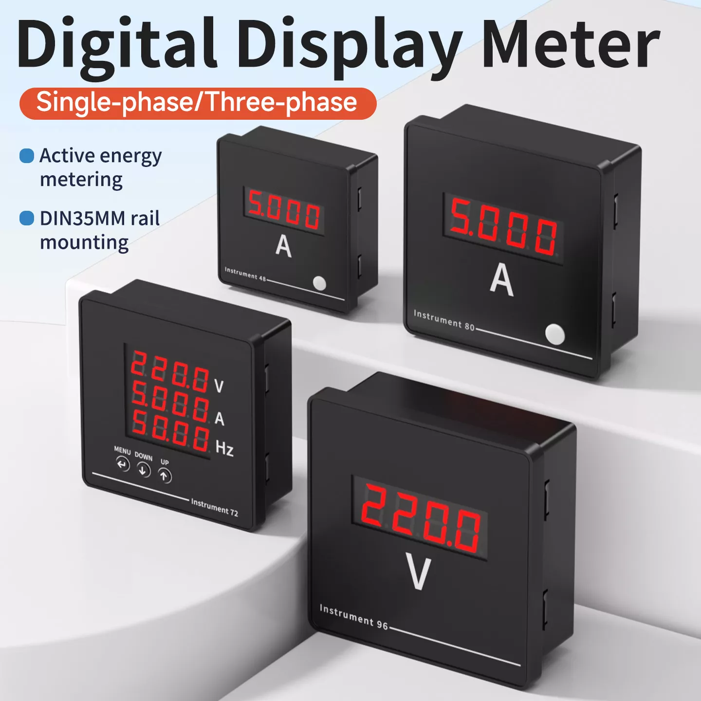 Medidor CA com display digital trifásico